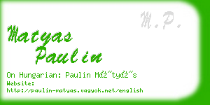 matyas paulin business card